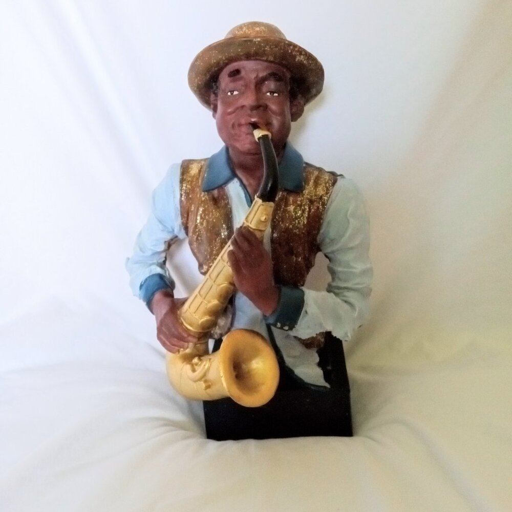 Vintage African American Saxaphone Ceramic Figure